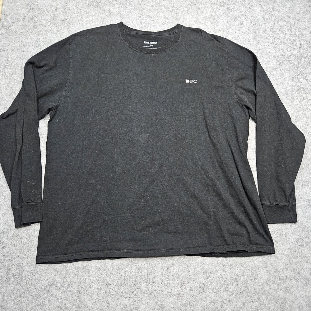 Black Clover Shirt Men XXL Black Long Sleeve‎ *see Pics (small Holes) - Picture 2 of 8